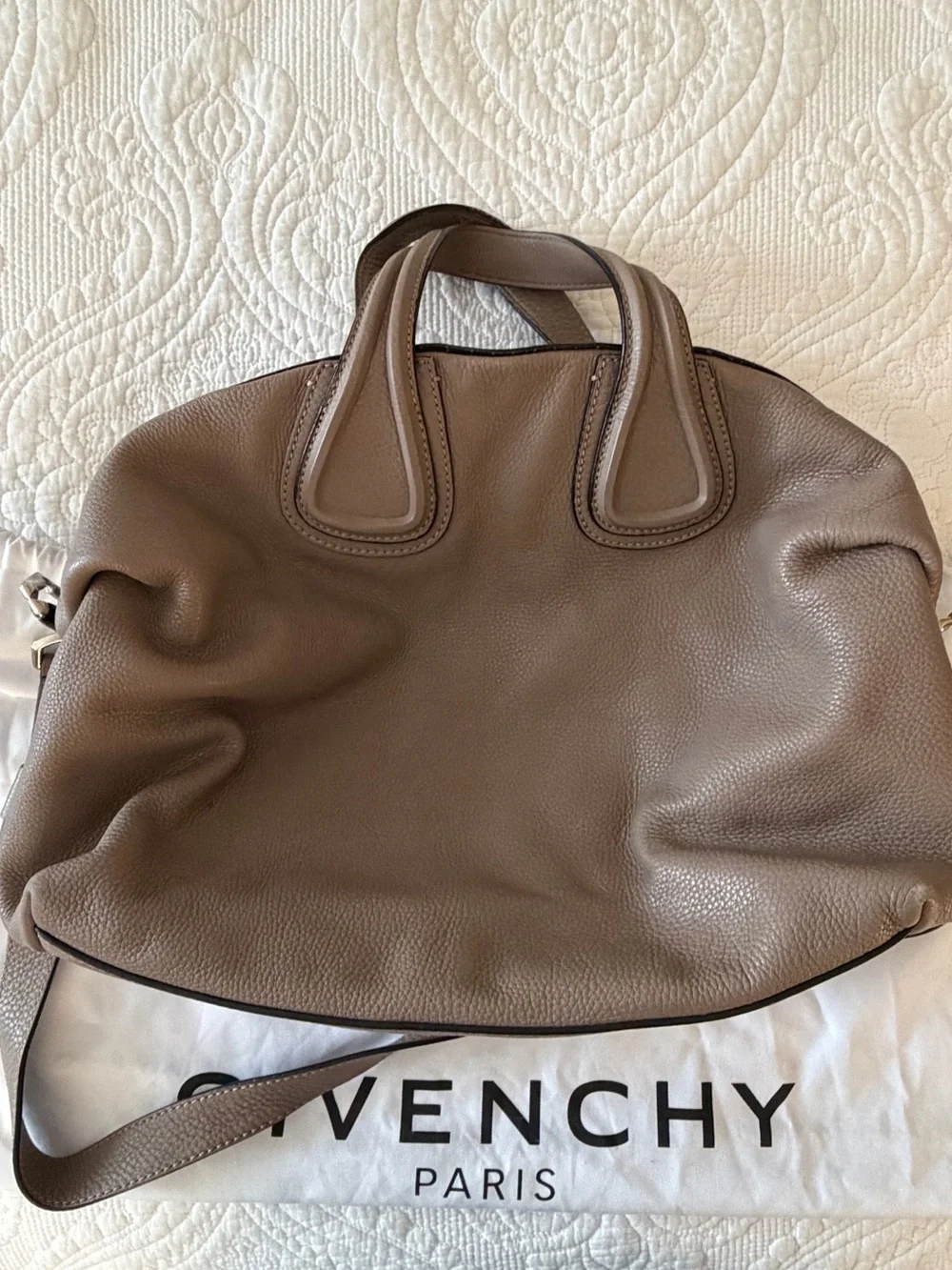 Givenchy Taupe Brown Nightingale Soft Leather Shoulder Bag
